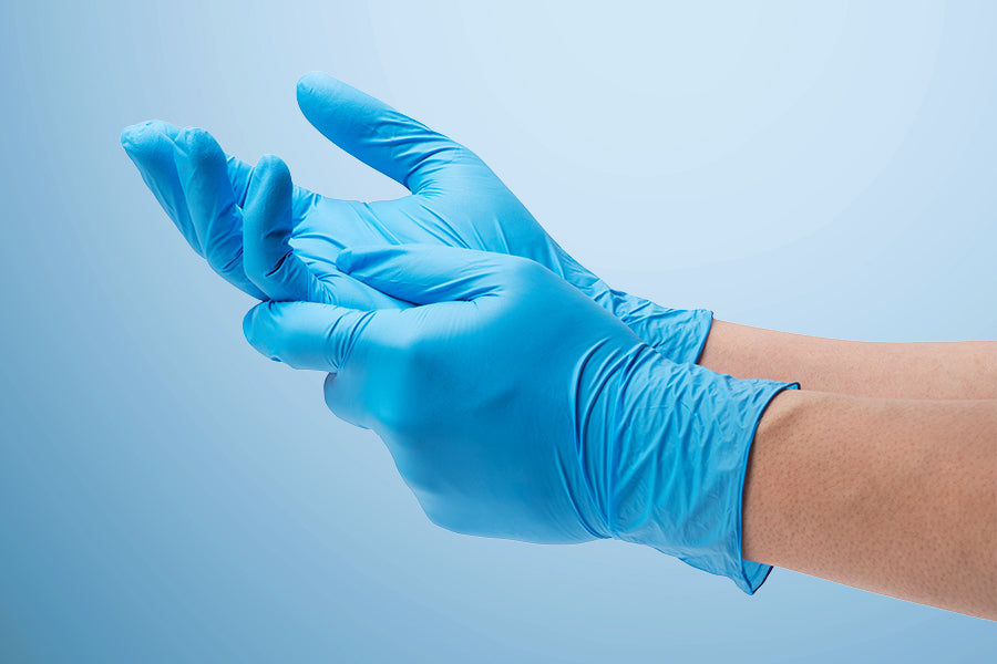 blaue nitril einmalhandschuhe