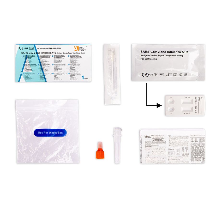1x AllTest 3in1 Selbsttest Influenza A/B & COVID-19 Antigen Schnelltest