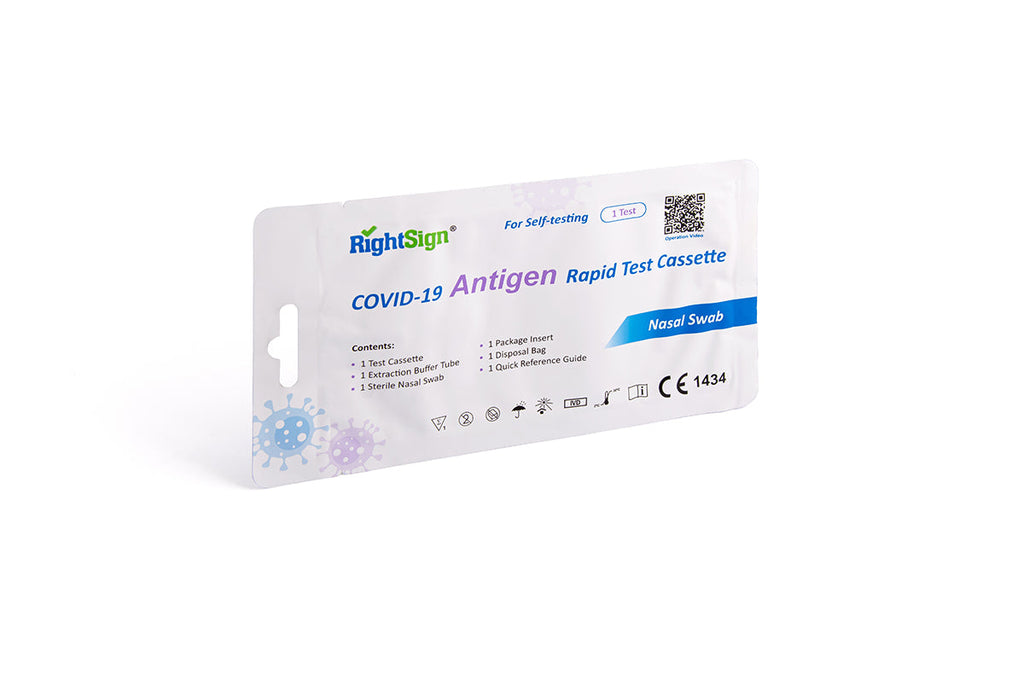 1x Biotest RightSign (haltbar bis: 13 Juli 2024) COVID-19 Antigen Test (nasaler Abstrich) - CE1434