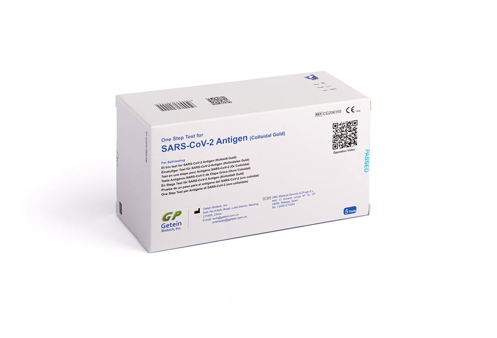 5x Getein Antigen-Selbsttest (haltbar bis: 08. Okt. 2024) SARS-CoV-2 Antigen - 5er Box