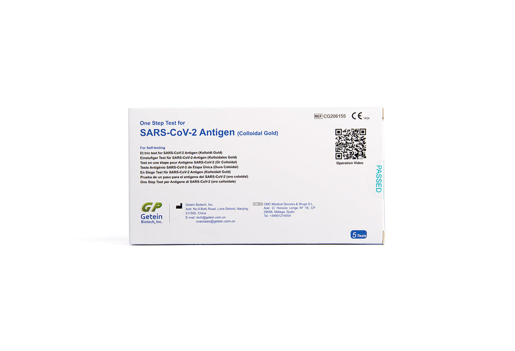 5x Getein Antigen-Selbsttest (haltbar bis: 08. Okt. 2024) SARS-CoV-2 Antigen - 5er Box