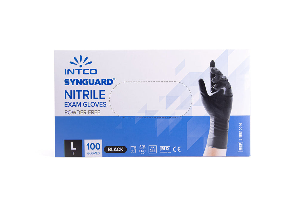 Intco schwarze Nitril Handschuhe Größe L 100er Box