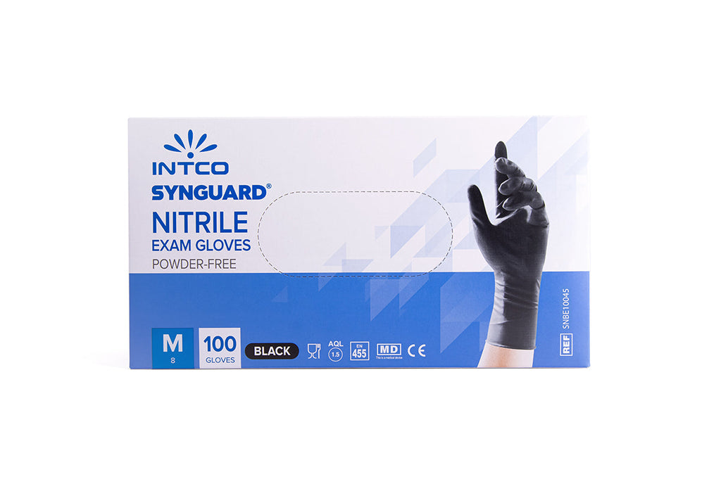 Intco schwarze Nitril Handschuhe Größe M 100er Box