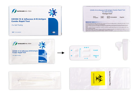 Safecare Bio-Tech 3in1 Selbsttest Influenza A/B & COVID-19 Antigen Schnelltest