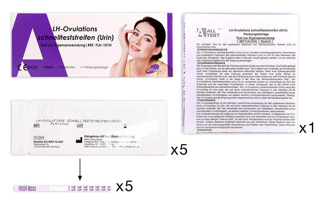 Alltest LH Ovulations Schnelltest - Teststreifen - 5er Box