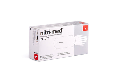 1x Nitri-Med® weiße Nitril Handschuhe L 100er Box