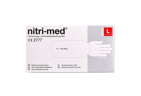 1x Nitri-Med® weiße Nitril Handschuhe L 100er Box