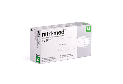 1x Nitri-Med® weiße Nitril Handschuhe M 100er Box