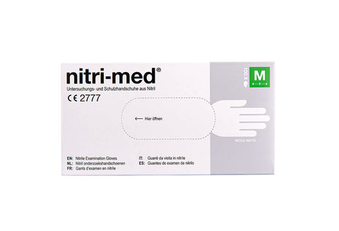 1x Nitri-Med® weiße Nitril Handschuhe M 100er Box