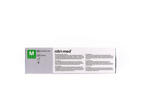 1x Nitri-Med® weiße Nitril Handschuhe M 100er Box