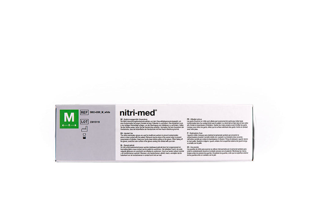 1x Nitri-Med® weiße Nitril Handschuhe M 100er Box