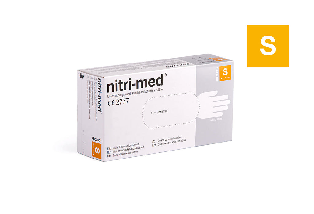 1x Nitri-Med® weiße Nitril Handschuhe S 100er Box