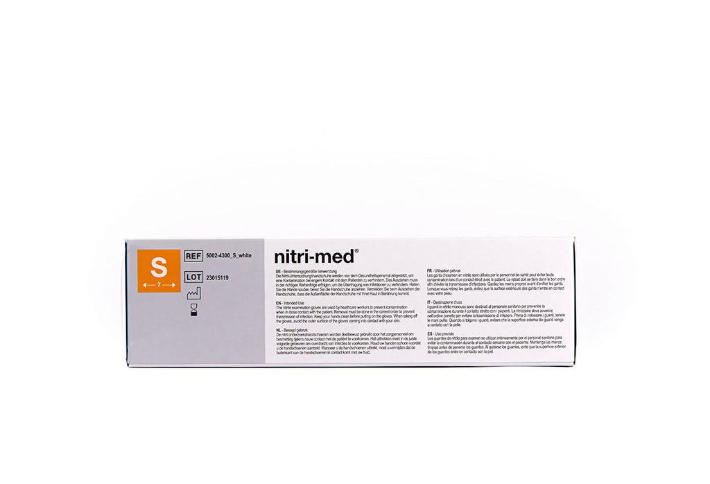 1x Nitri-Med® weiße Nitril Handschuhe S 100er Box