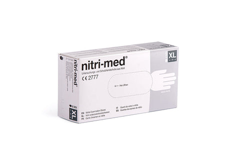 1x Nitri-Med® weiße Nitril Handschuhe XL 100er Box