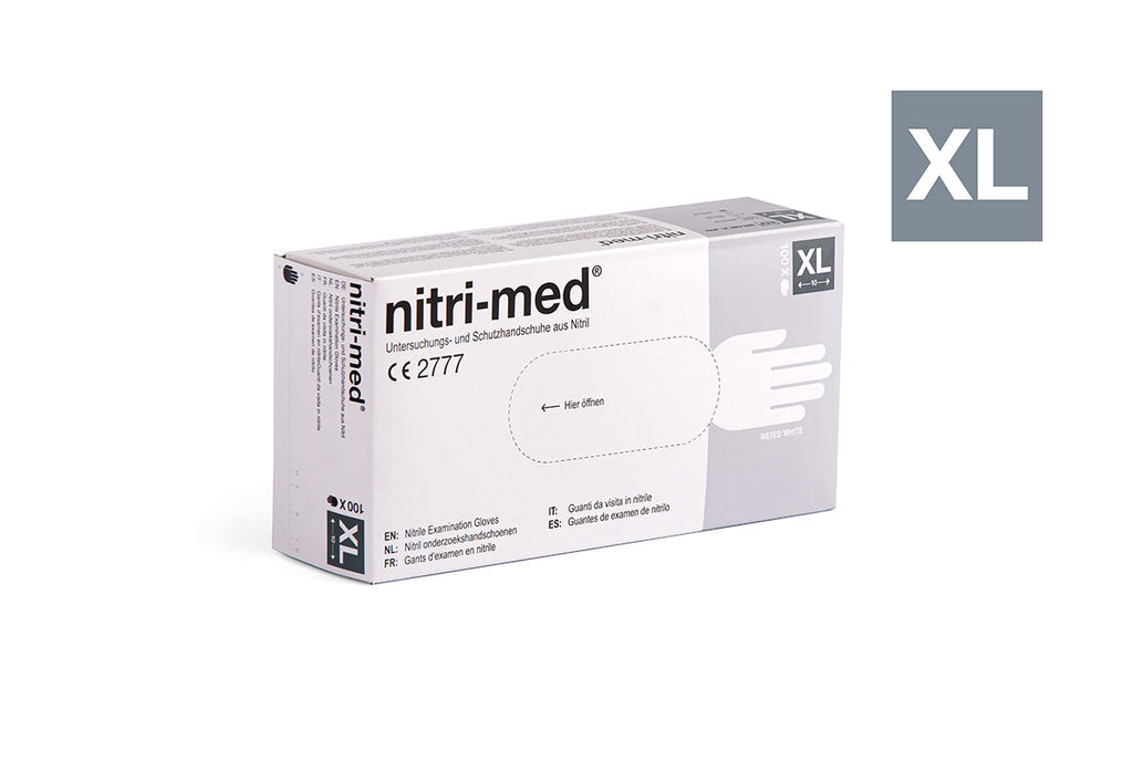 1x Nitri-Med® weiße Nitril Handschuhe XL 100er Box