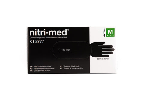 1x Nitri-Med® schwarze Nitril Handschuhe M 100er Box