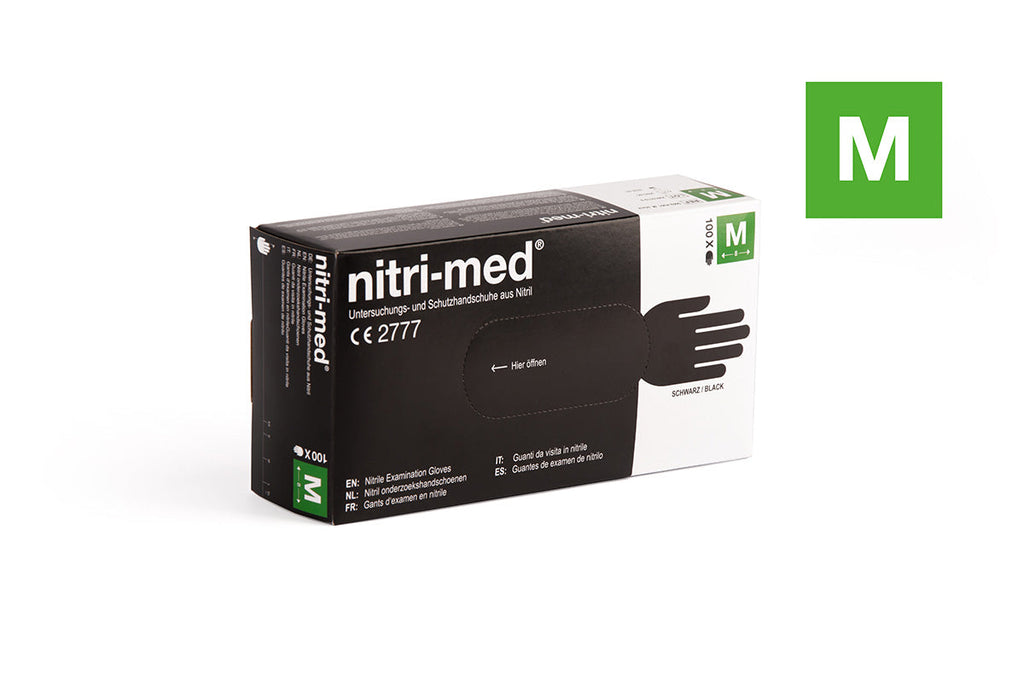 1x Nitri-Med® schwarze Nitril Handschuhe M 100er Box