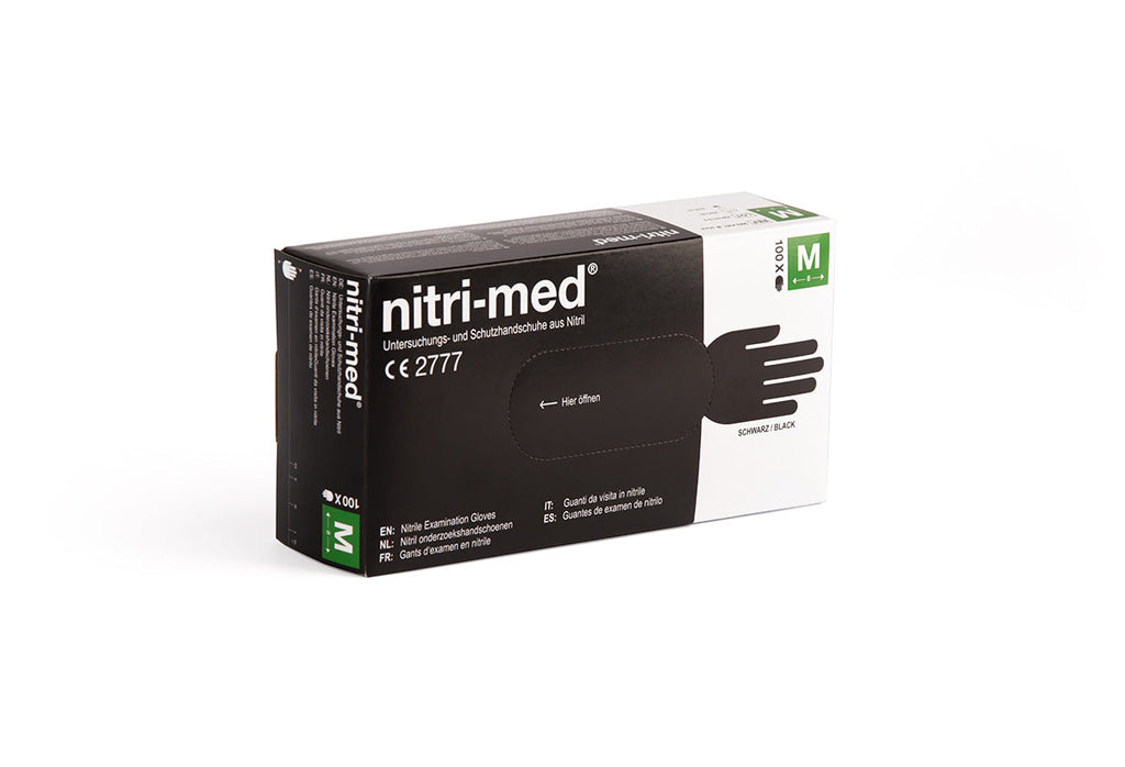 1x Nitri-Med® schwarze Nitril Handschuhe M 100er Box