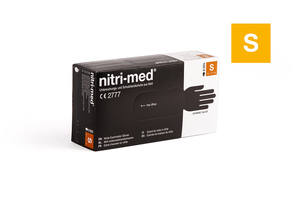 1x Nitri-Med® schwarze Nitril Handschuhe S 100er Box