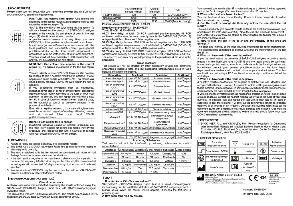 AllTest Covid-19 Antigen Laien Lollitest, 1 Stück für einfache Selbstanwendung