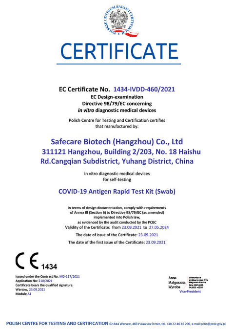 1x Safecare Bio-Tech LAIENTEST COVID-19 Antigen Rapid Test kit - 1er (im Polybeutel)