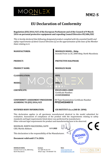 Moonlex FFP2 NR Schutzmaske weiß (haltbar bis: 31. Okt 2028) - 10er Box
