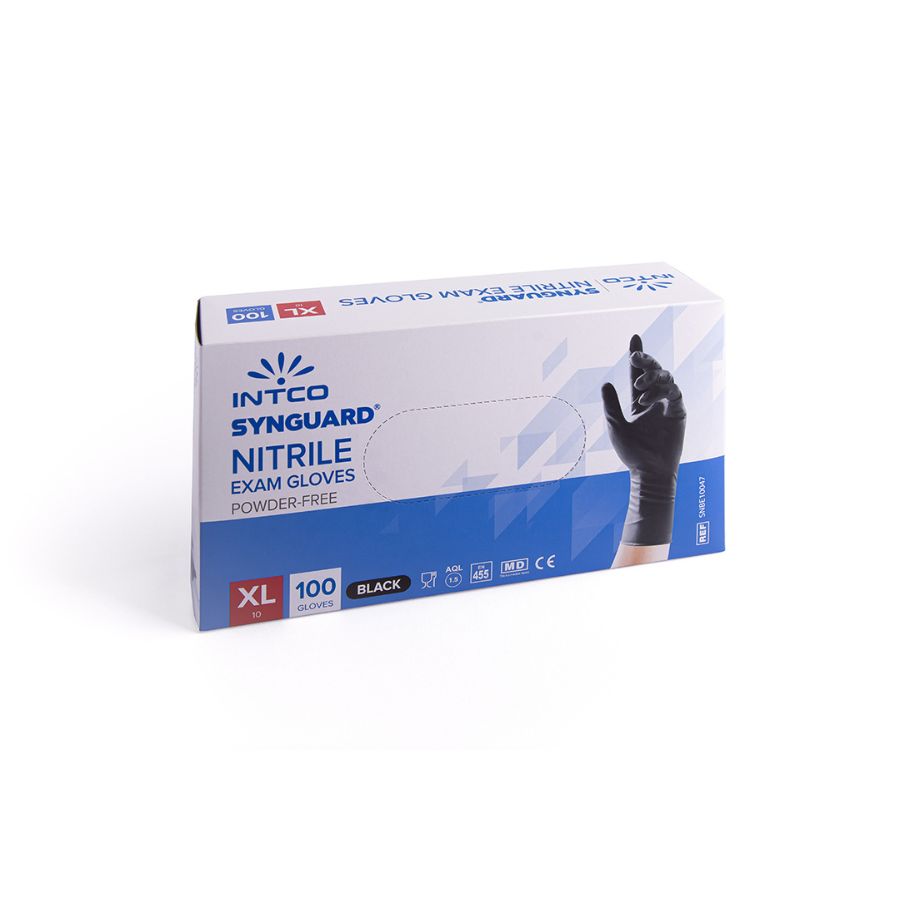 Intco schwarze Nitril Handschuhe Größe XL 100er Box