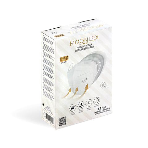 Moonlex FFP2 NR Schutzmaske weiß (haltbar bis: 31. Okt 2028) - 10er Box