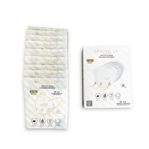 Moonlex FFP2 NR Schutzmaske weiß (haltbar bis: 31. Okt 2028) - 10er Box