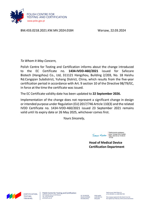 Safecare Bio-Tech LAIENTEST COVID-19 Antigen Rapid Test kit, 1 Stück im Polybeutel