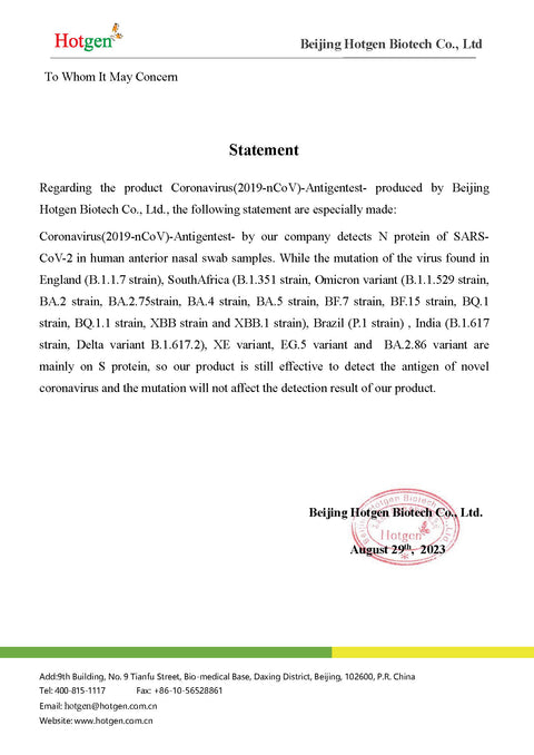 Hotgen Schnelltest ❗haltbar bis: 10. Nov. 2025❗ für Laien im Polybeutel – CE0123 - Coronavirus (2019-nCoV) – Antigentest – Selbsttest für Zuhause (1er Set)