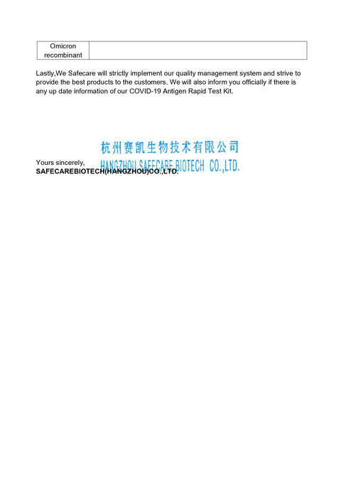 Safecare Biotech COVID-19 Schnelltest, 1 Stück im Polybeutel, haltbar bis 31. Oktober 2027