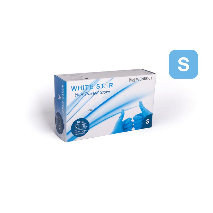 WhiteStar - blaue Nitril Handschuhe S 100er Box