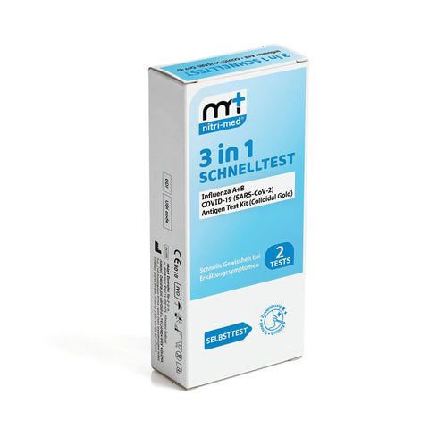 nitri-med 3in1 Kombitest Atemwegs Check Influenza A+B & COVID-19 (SARS-CoV-2) - 2er Box