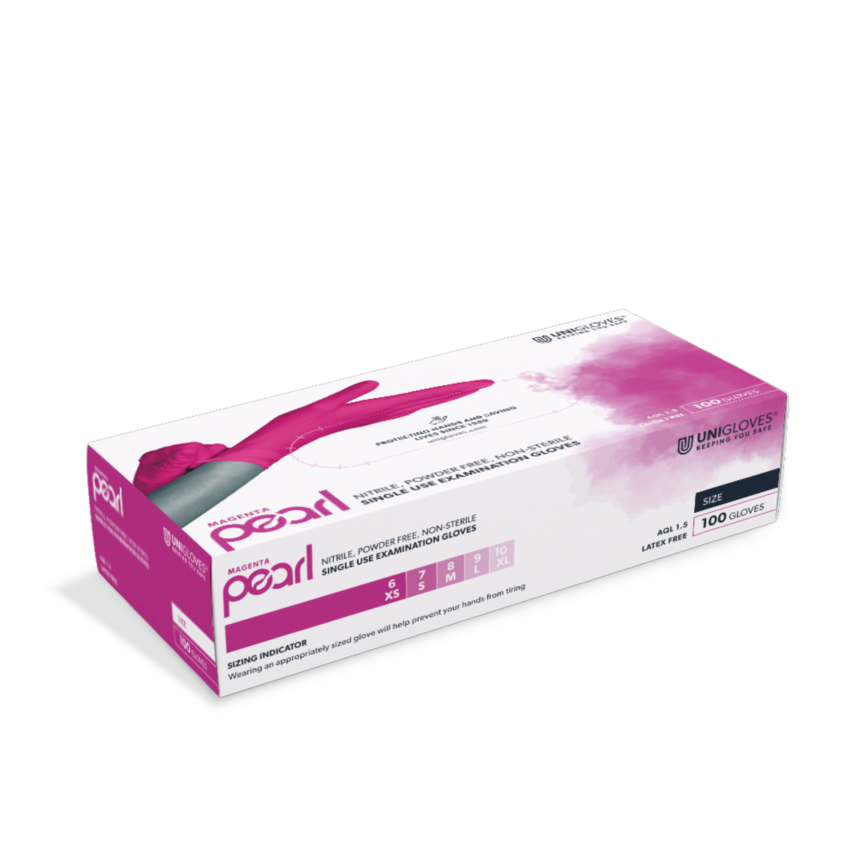 unigloves latex handschuhe Unigloves MAGENTA PEARL – Stilvolle Nitrilhandschuhe – Schnelltest Store
