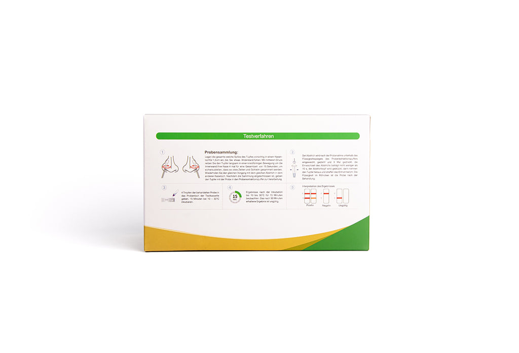 HOTGEN Coronavirus 2019-nCov Antigen Schnelltest (Kolloidales Gold) - Professionelle Anwendung (40er Box) - Model E - vordere Nase