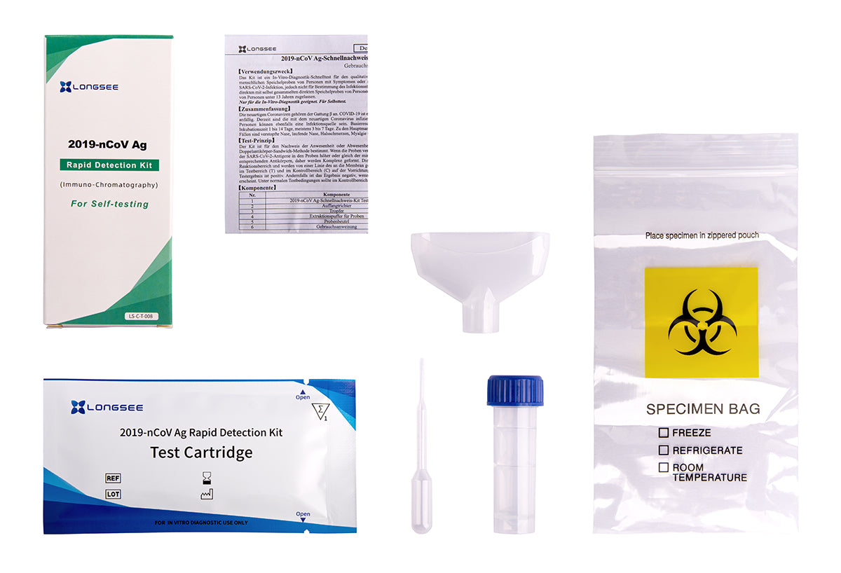Longsee Spucktest - COVID-19 Antigen CE Zertifiziert (CE1434) 1er Kit