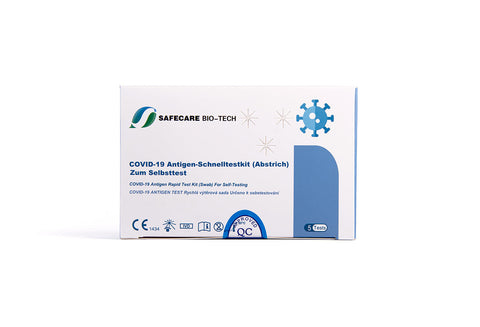 25x Safecare Bio-Tech Laientest (haltbar bis: 29. Feb. 2024) COVID-19 Antigentest - nasaler Selbsttest - 5x5er Set