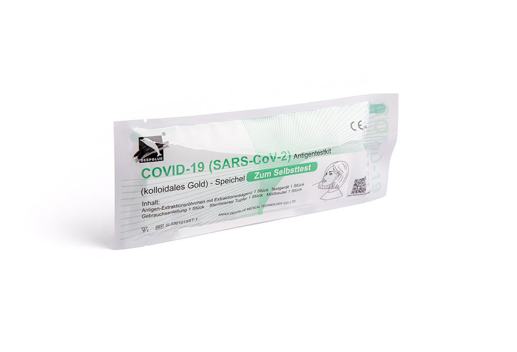 1x Deepblue COVID-19 Lolli Test (haltbar bis 06. Aug. 2024) Antigen Test Kit CE1434 Selbsttest im Polybeutel