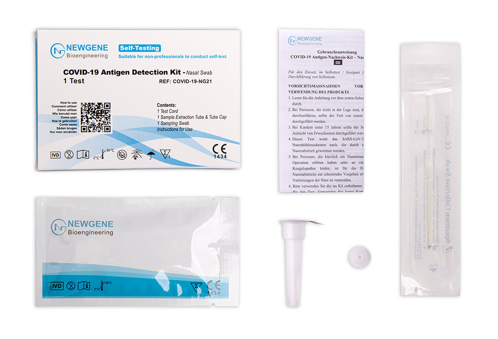 Newgene COVID-19 Antigen Selbsttest Kit - Nasal Swab - 1er Laientest nasal
