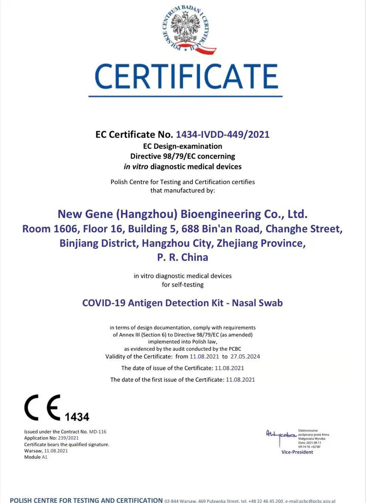 Newgene COVID-19 Antigen Selbsttest Kit - Nasal Swab - 1er Laientest nasal