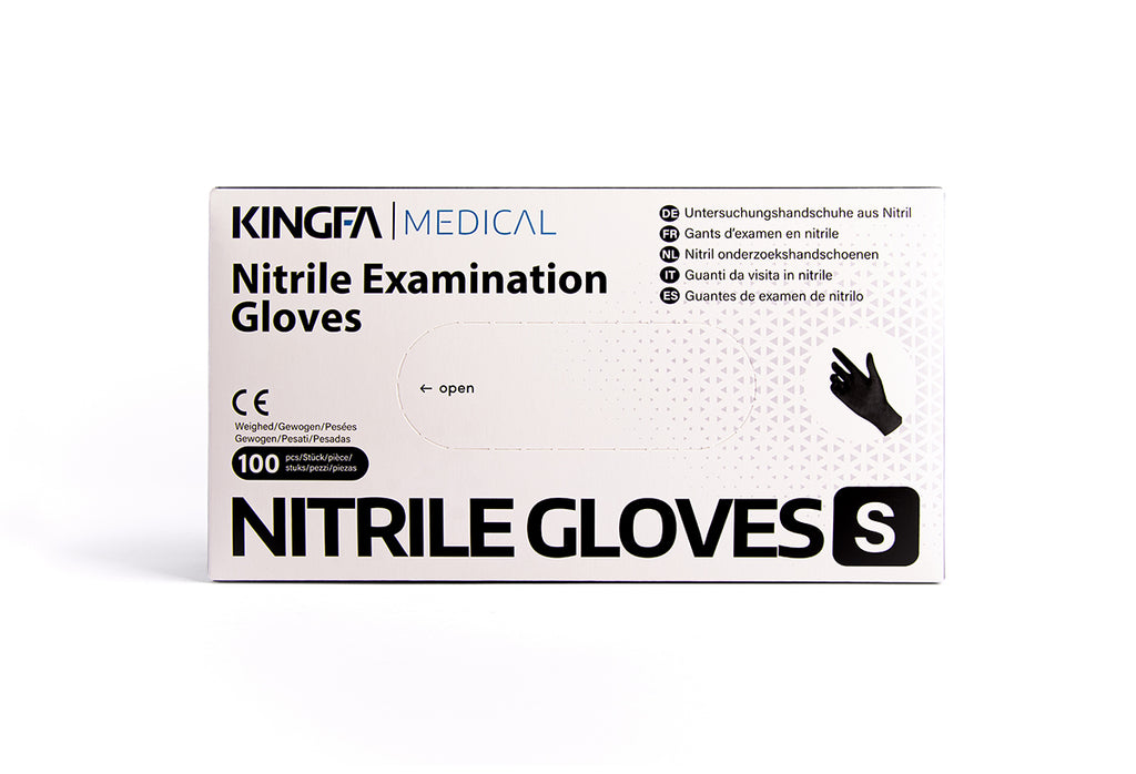 Kingfa schwarze Nitril Handschuhe Größe S 100er Box