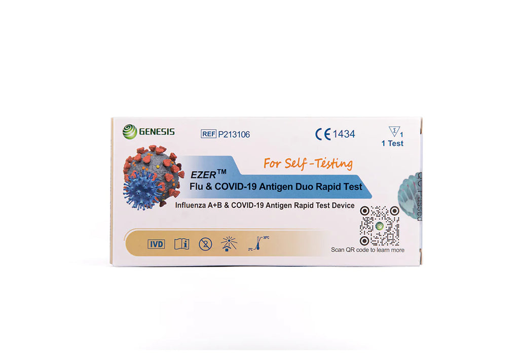 1x Genesis 3in1 Kombi-Test (haltbar bis: 23. März 2024) Corona COVID-19 + Influenza A/B