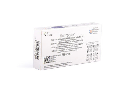 1x Fluorecare 4 in 1 Kombi-Laientest (haltbar bis: 23. Mai 2024) SARS-CoV-2, Influenza A/B und RSV