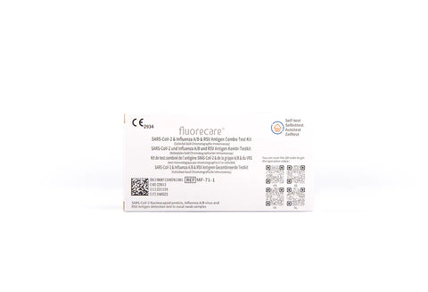 1x Fluorecare 4 in 1 Kombi-Laientest (haltbar bis: 23. Mai 2024) SARS-CoV-2, Influenza A/B und RSV