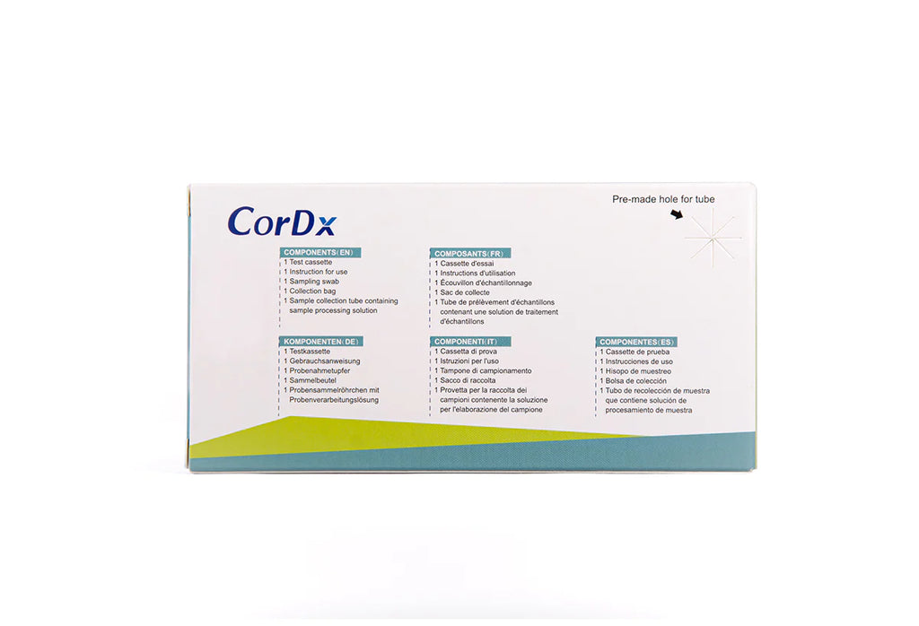1x CorDx 4 in 1 Kombi-Test (haltbar bis: 25. Dez. 2024) RSV Viren + Corona COVID-19 + Influenza A + B
