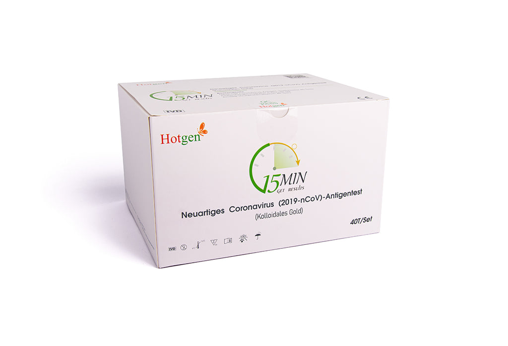 HOTGEN Coronavirus 2019-nCov Antigen Schnelltest (Kolloidales Gold) - Professionelle Anwendung (40er Box) - Model A - Nase & Rachen