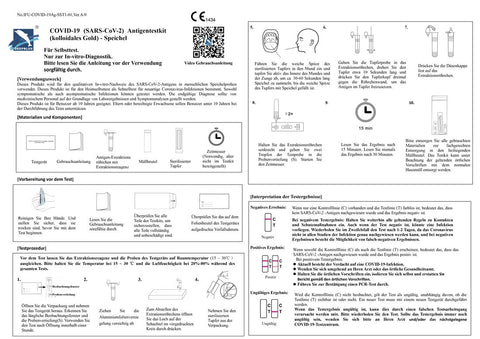 Deepblue COVID-19 Lolli Test (Sars- CoV-2) Antigen Test Kit (colloidal gold) CE1434 Selbsttest im Polybeutel
