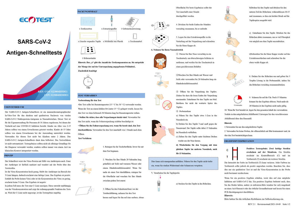 5x ECOTEST® SARS-CoV-2 Antigen-Schnelltest