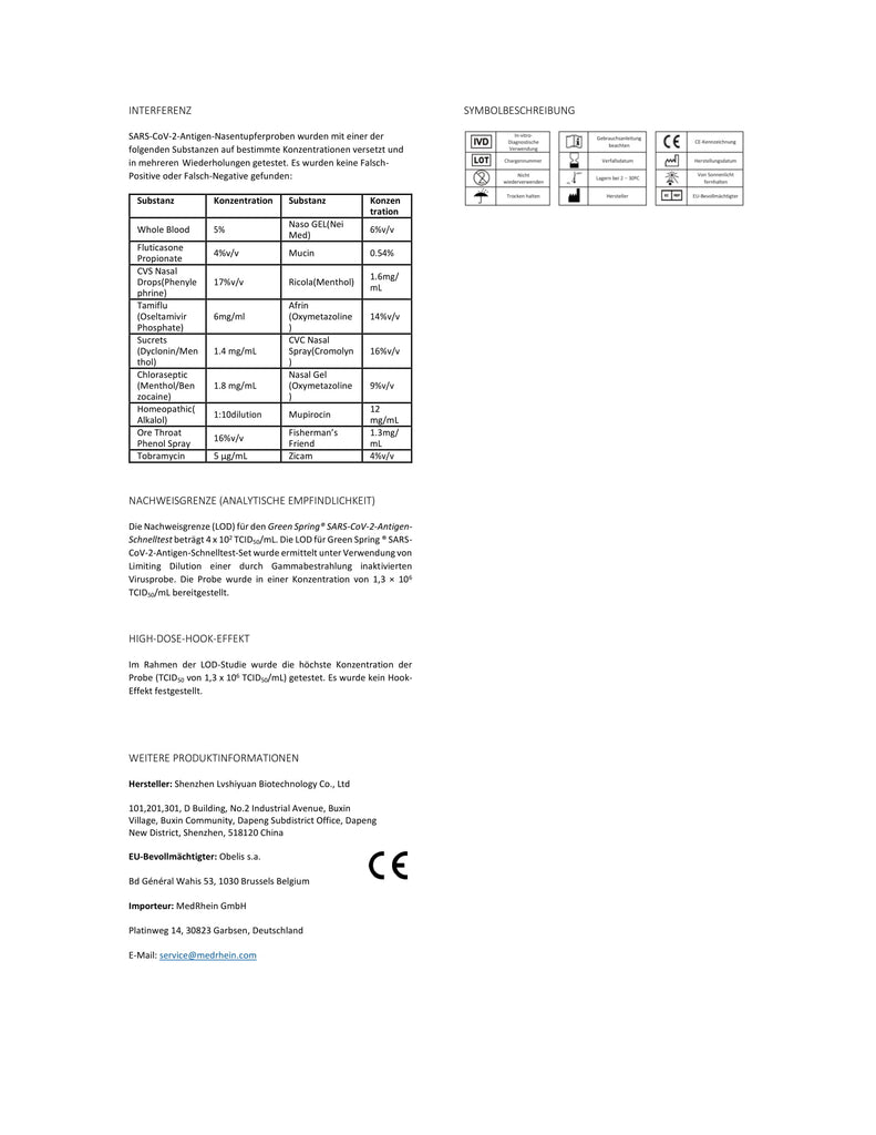25x Green Spring® (haltbar bis: 11. Okt. 2024) SARS-CoV-2 Antigen Rapid Test Kit Schnelltest 4in1